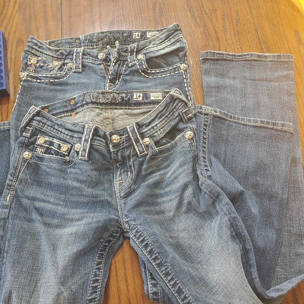 2 pairs of Miss Me jeans size 14